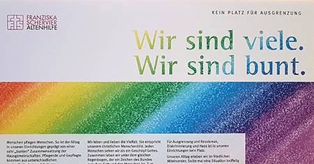 Plakat Regenbogen Foto: Schervier Altenhilfe