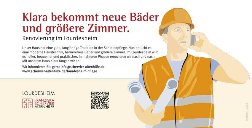 Bauzaun Lourdesheim Arbeiter