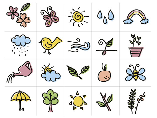 Frühlingsicons. Foto: doodling_me / Shutterstock